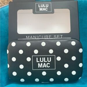 Lulu Mac Black & White Polka Dot Manicure Set